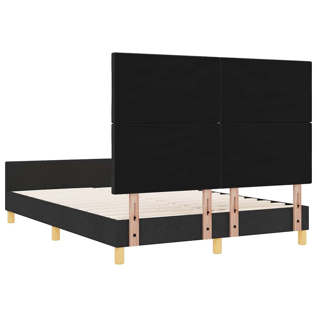 Cadre de lit avec tête de lit Noir 140 x 190 cm tissu