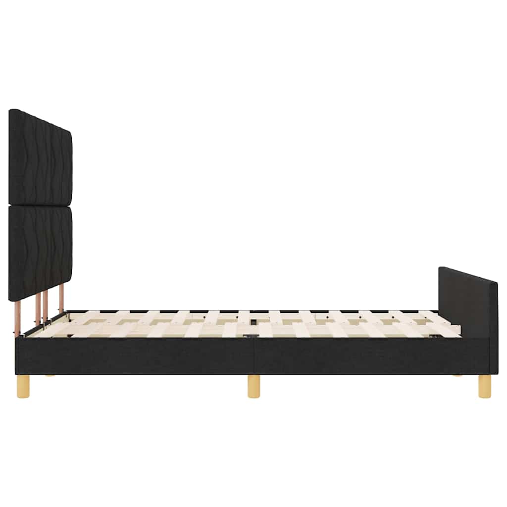Cadre de lit avec tête de lit Noir 140 x 190 cm tissu