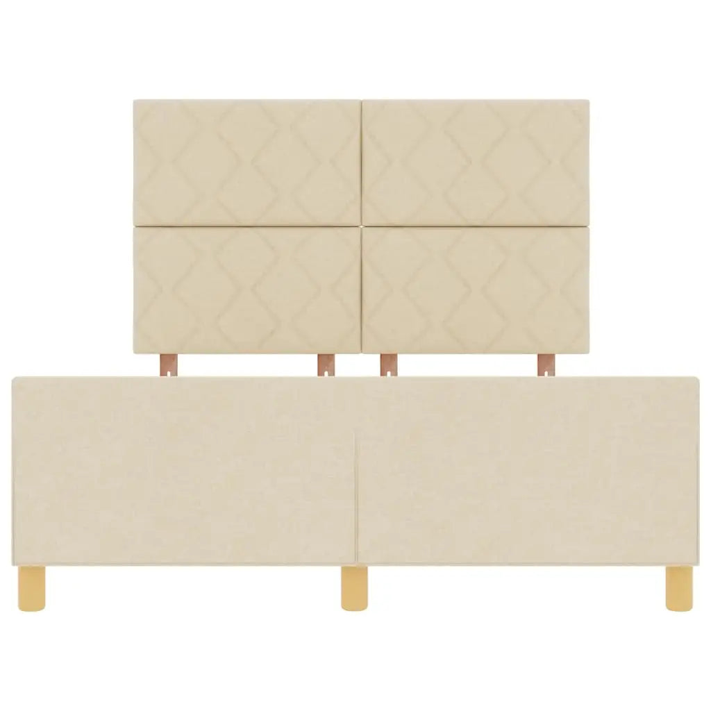 Cadre de lit avec tête de lit Crème 140 x 190 cm tissu - XIOS