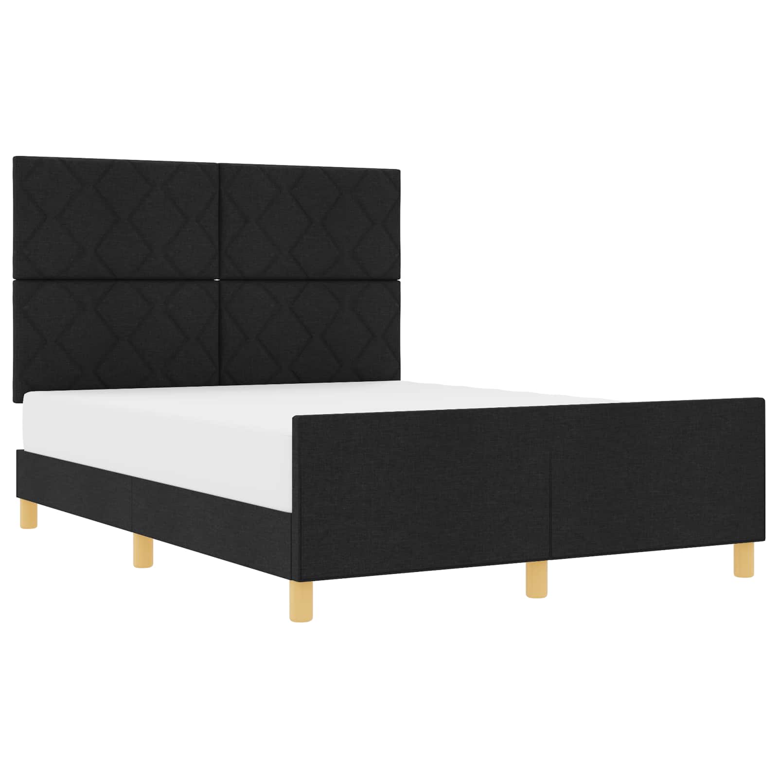 Cadre de lit avec tête de lit Noir 140 x 200 cm tissu