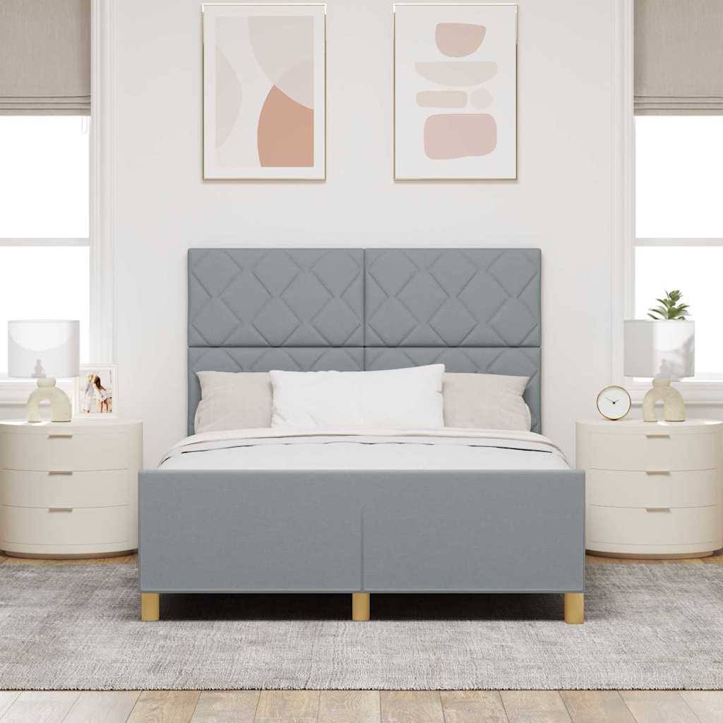 Cadre de lit avec tête de lit Gris clair 160 x 200 cm tissu