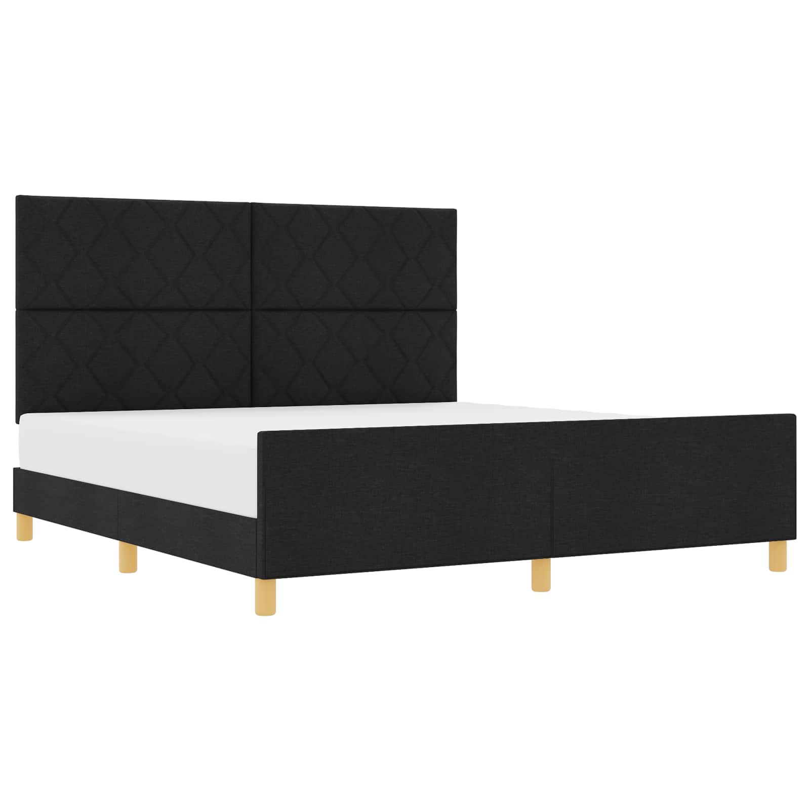Cadre de lit avec tête de lit Noir 180 x 200 cm tissu