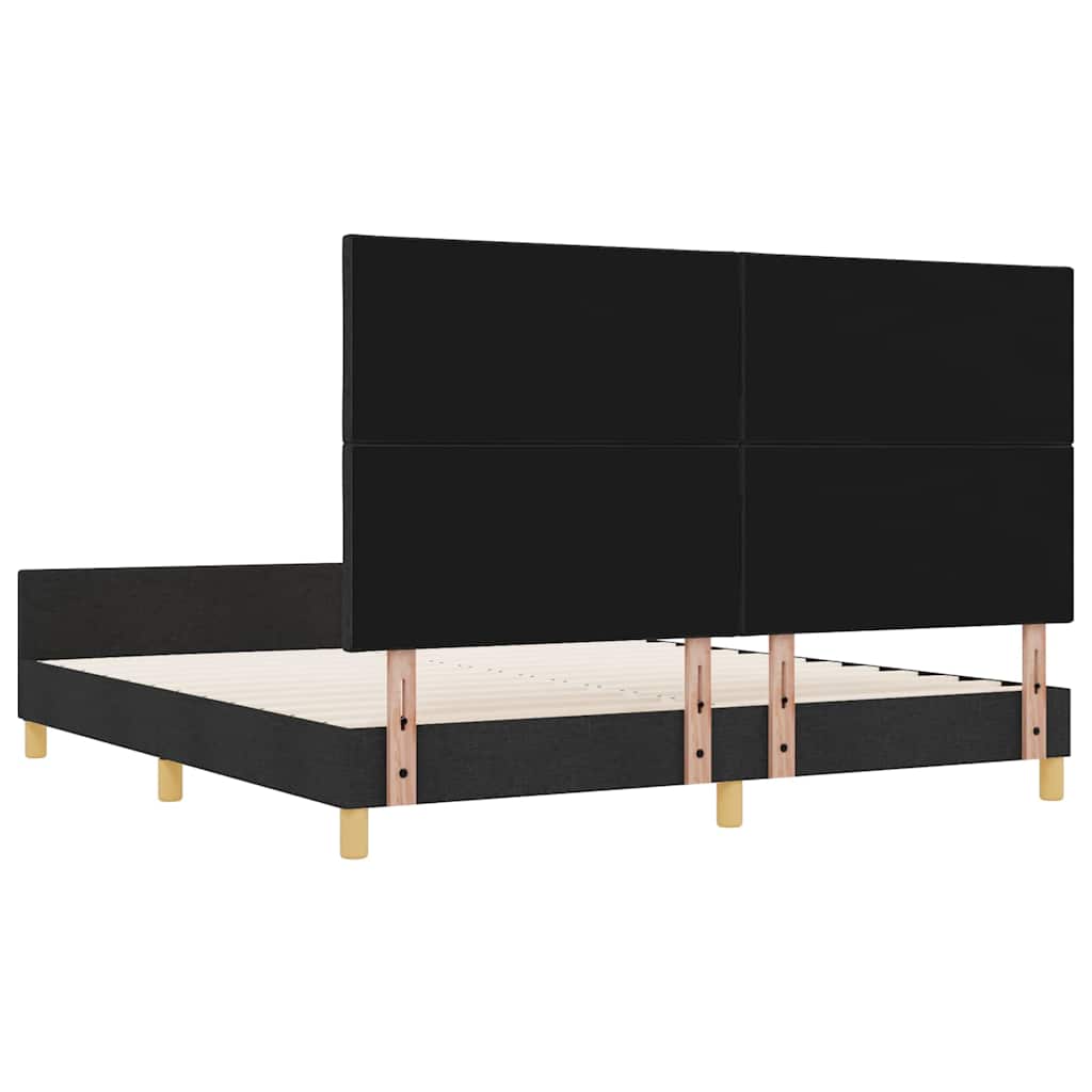 Cadre de lit avec tête de lit Noir 180 x 200 cm tissu