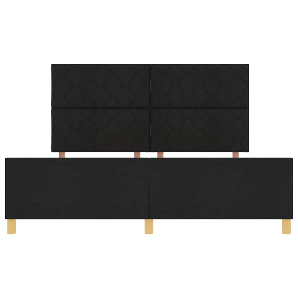Cadre de lit avec tête de lit Noir 180 x 200 cm tissu