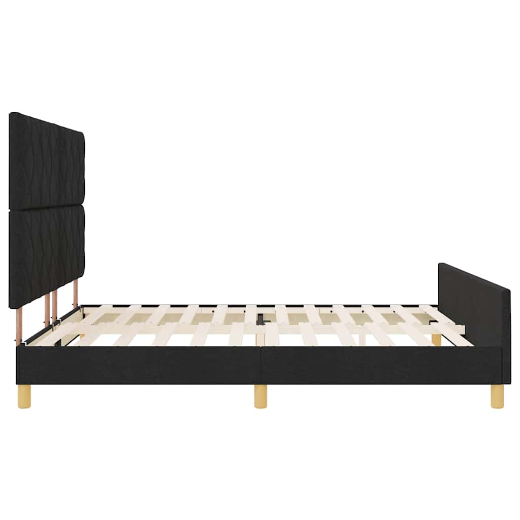 Cadre de lit avec tête de lit Noir 180 x 200 cm tissu
