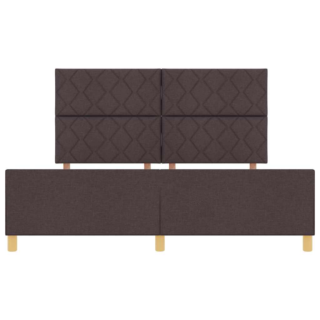 Cadre de lit avec tête de lit Marron foncé 180 x 200 cm tissu
