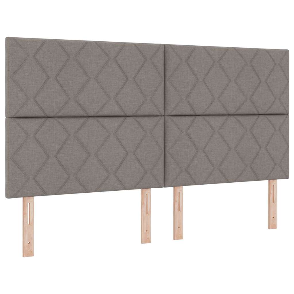 Cadre de lit avec tête de lit Taupe 180 x 200 cm tissu