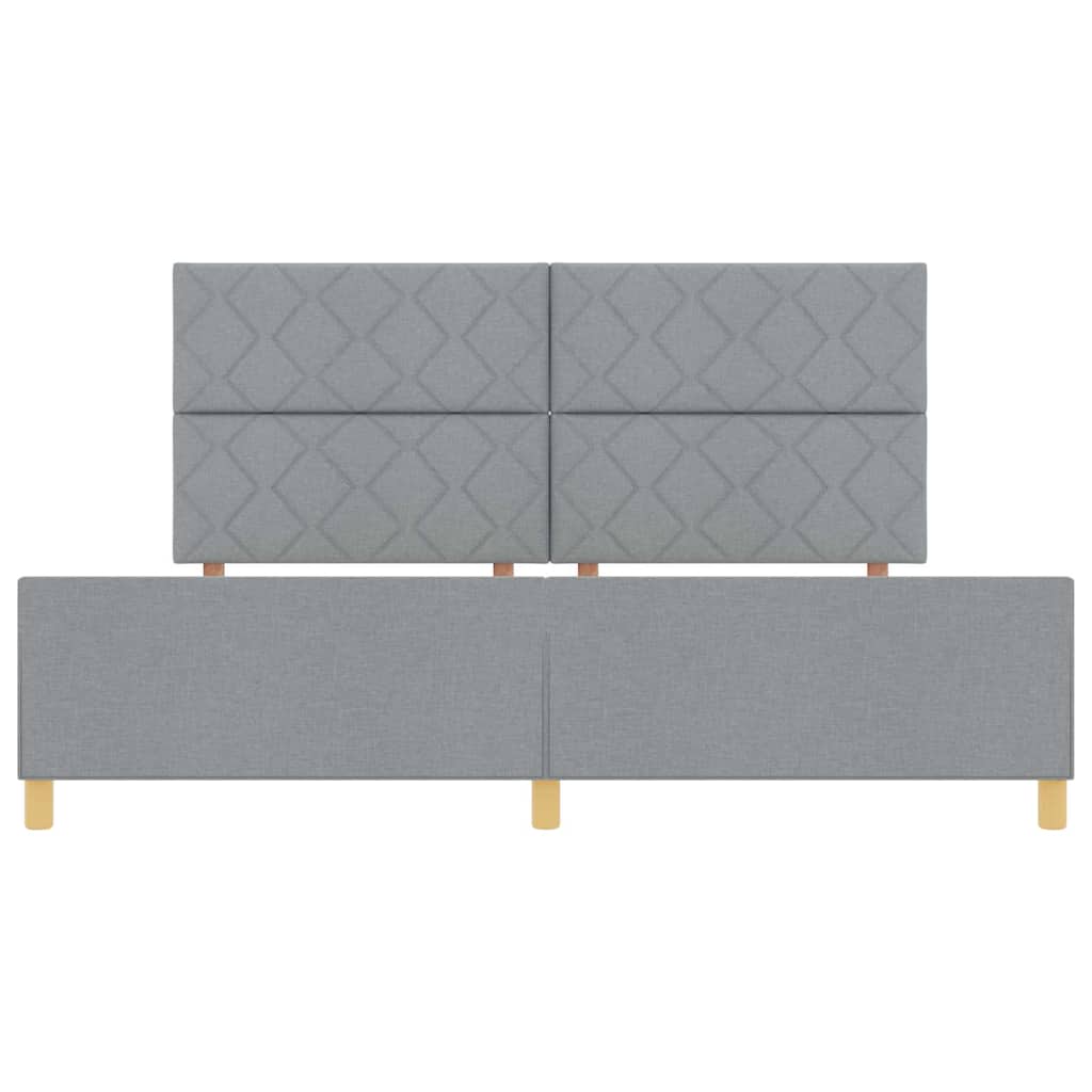 Cadre de lit avec tête de lit Gris clair 200 x 200 cm tissu - XIOS