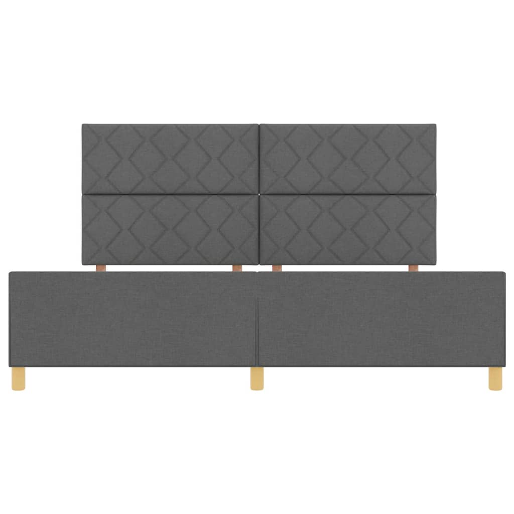 Cadre de lit avec tête de lit Gris foncé 200 x 200 cm tissu