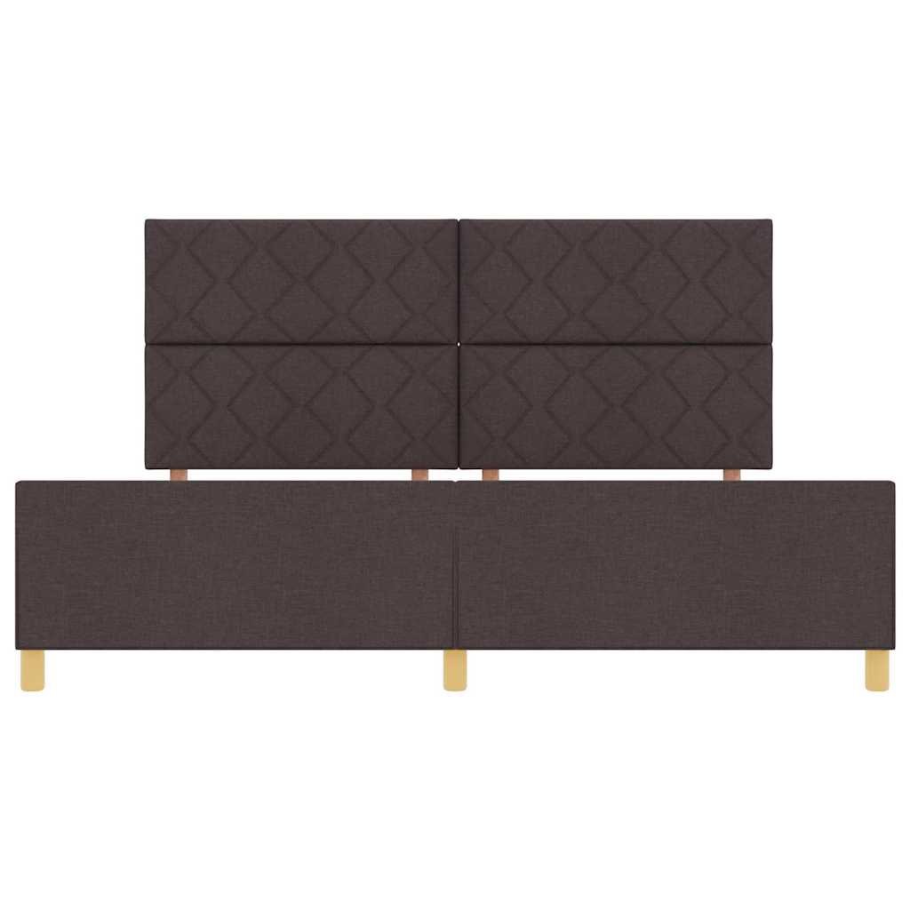 Cadre de lit avec tête de lit Marron foncé 200 x 200 cm tissu - XIOS