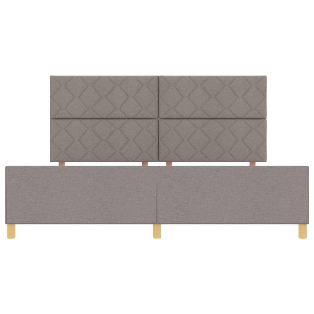 Cadre de lit avec tête de lit Taupe 200 x 200 cm tissu