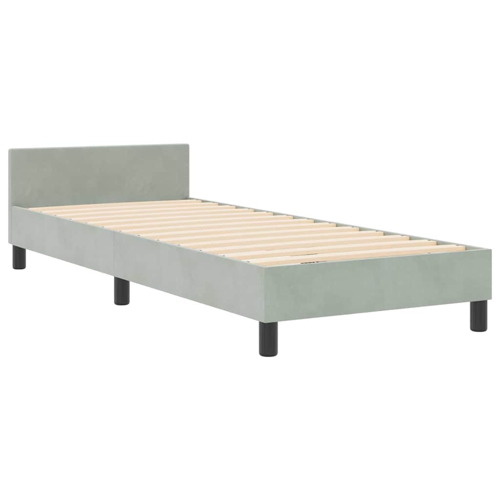 Cadre de lit avec tête de lit Gris clair 80 x 200 cm Velours - XIOS