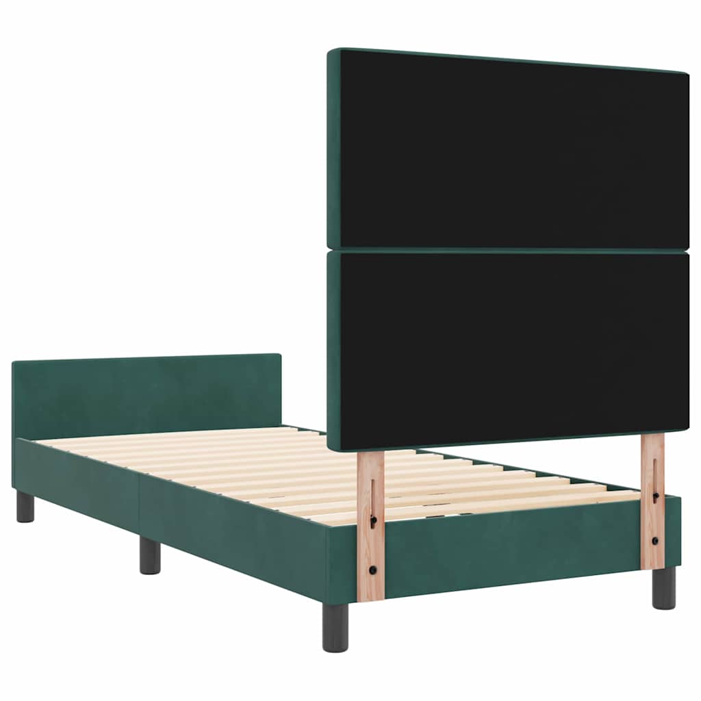 Cadre de lit avec tête de lit Vert foncé 100 x 200 cm Velours - XIOS
