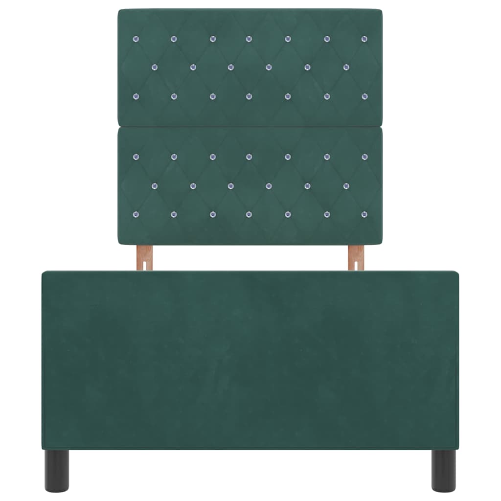 Cadre de lit avec tête de lit Vert foncé 100 x 200 cm Velours - XIOS