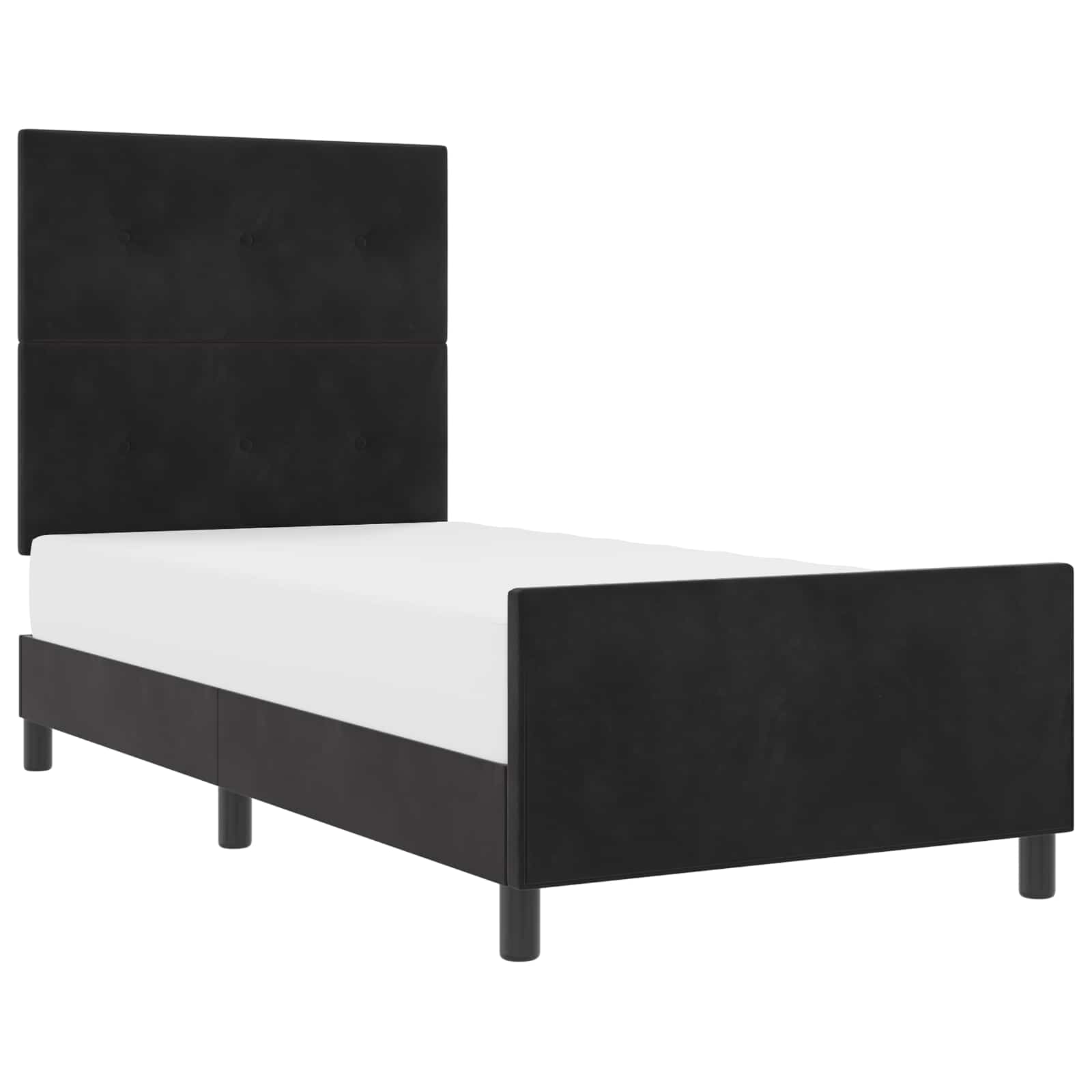 Lit à ressorts avec tête de lit Noir 80 x 200 cm Velours - XIOS