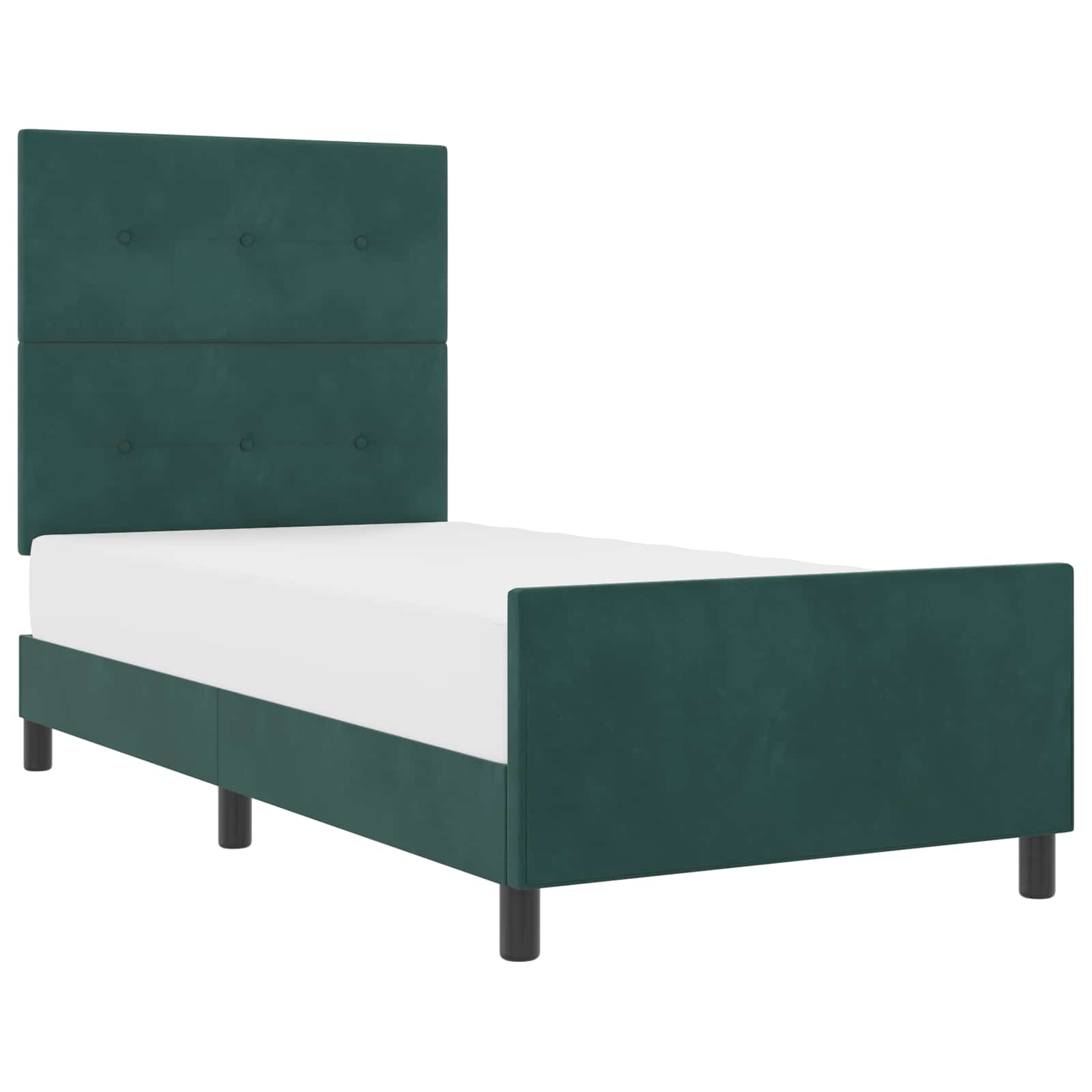 Lit à ressorts avec tête de lit Vert foncé 80 x 200 cm Velours - XIOS