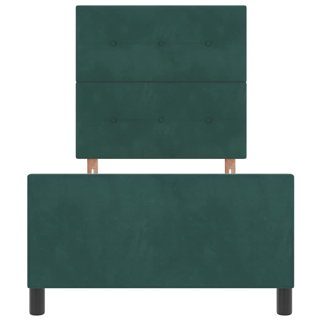Lit à ressorts avec tête de lit Vert foncé 80 x 200 cm Velours - XIOS