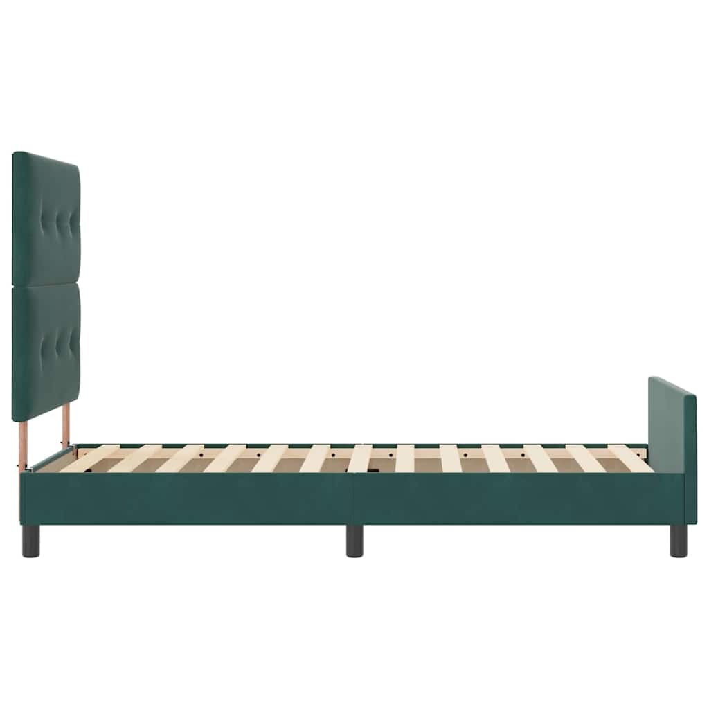 Lit à ressorts avec tête de lit Vert foncé 80 x 200 cm Velours - XIOS