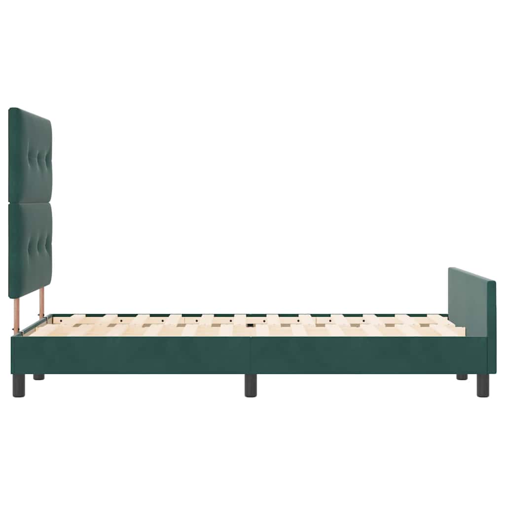 Lit à ressorts avec tête de lit Vert foncé 120 x 190 cm Velours - XIOS
