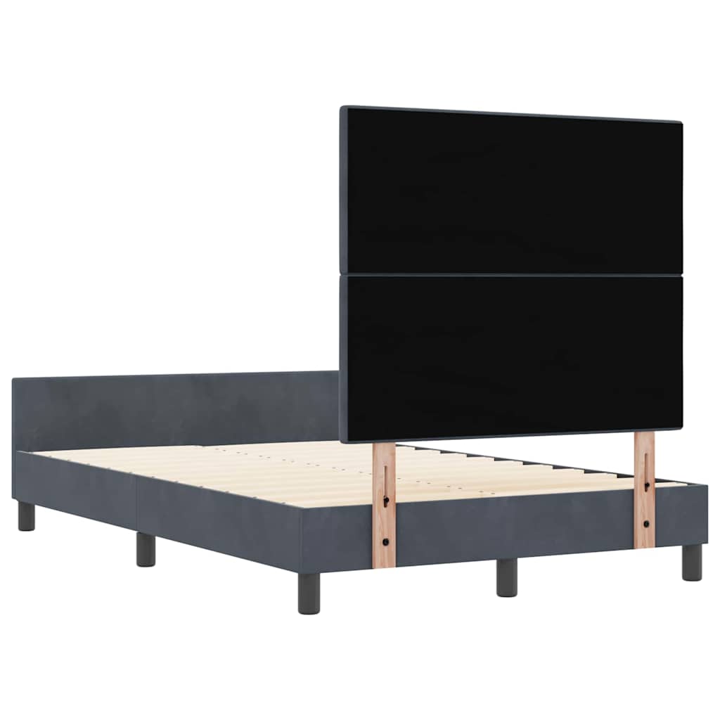 Lit à ressorts avec tête de lit Gris foncé 120 x 200 cm Velours - XIOS