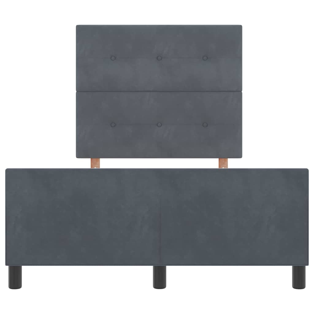 Lit à ressorts avec tête de lit Gris foncé 120 x 200 cm Velours - XIOS