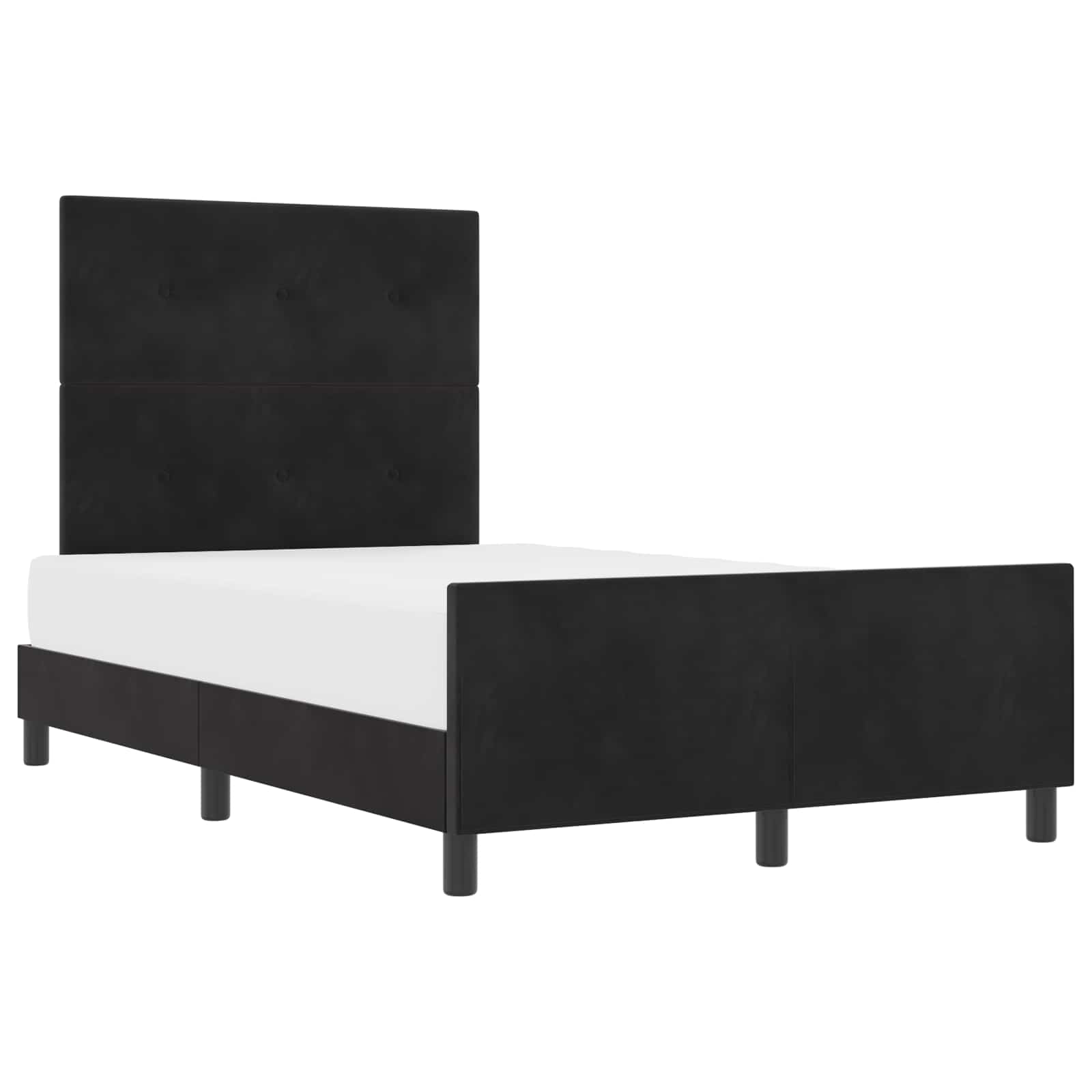 Lit à ressorts avec tête de lit Noir 120 x 200 cm Velours - XIOS