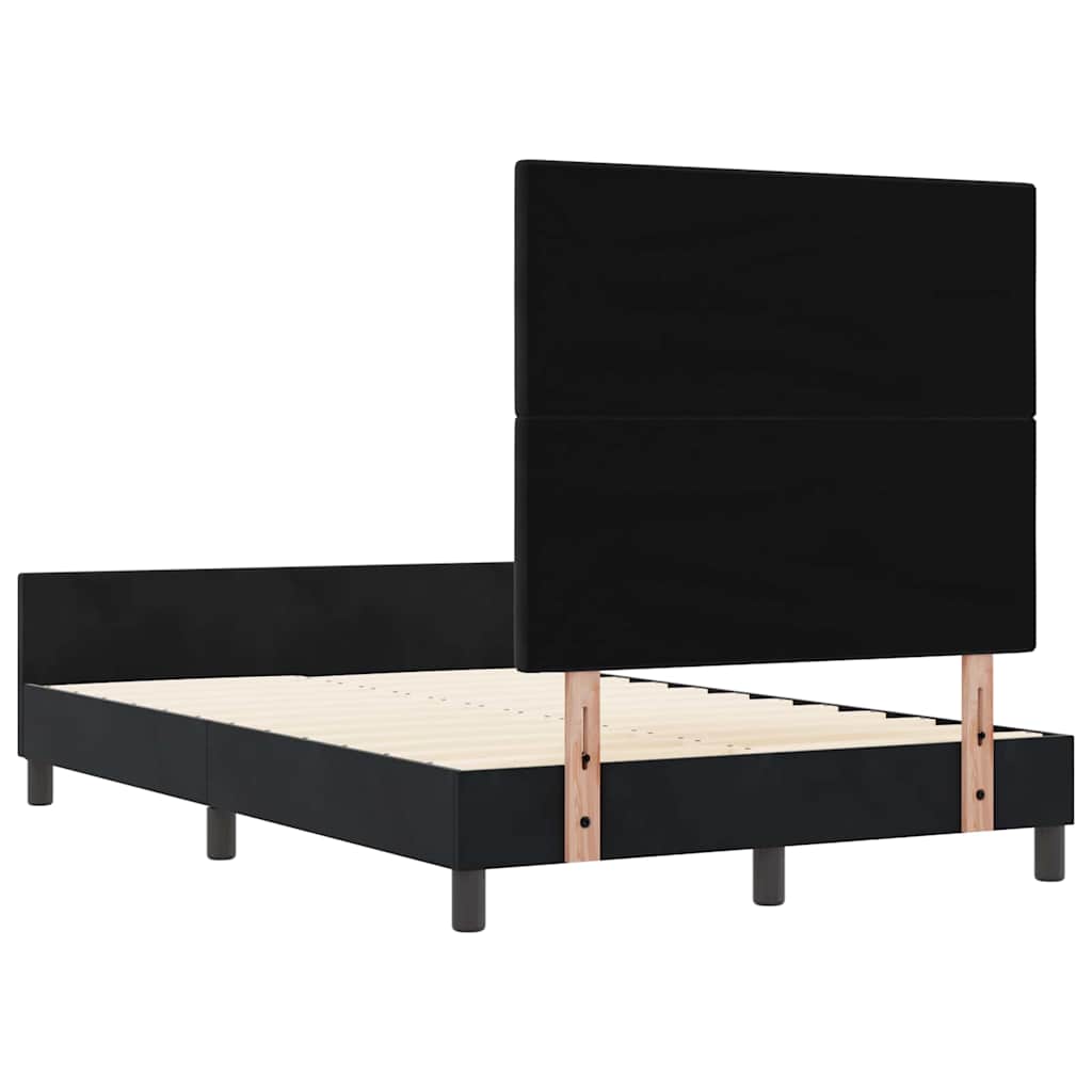 Lit à ressorts avec tête de lit Noir 120 x 200 cm Velours - XIOS