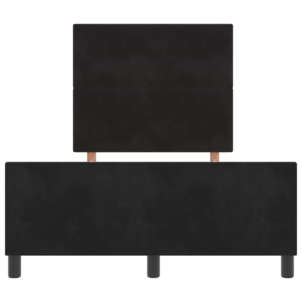 Lit à ressorts avec tête de lit Noir 120 x 200 cm Velours - XIOS