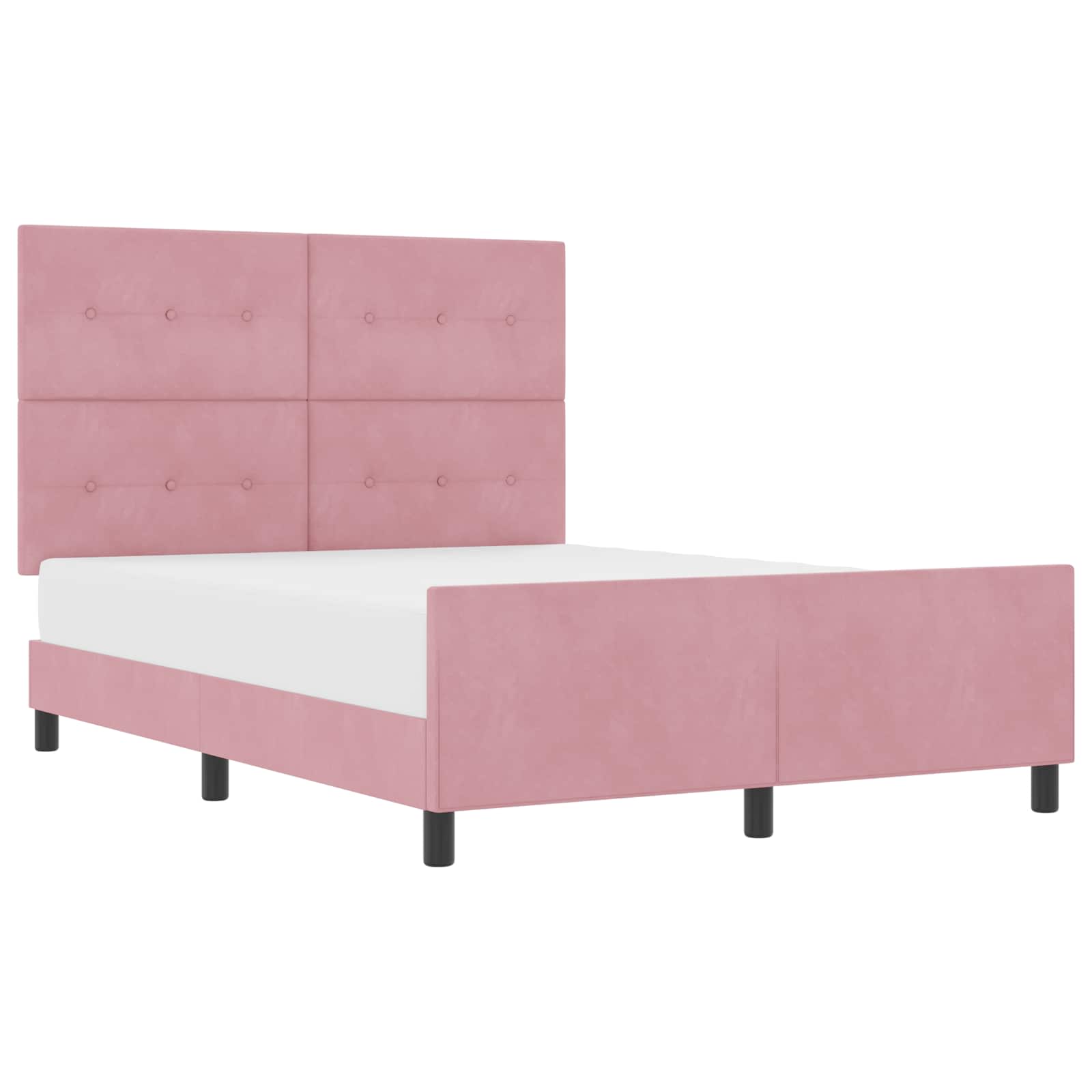Lit à ressorts avec tête de lit Rose 140 x 200 cm Velours - XIOS
