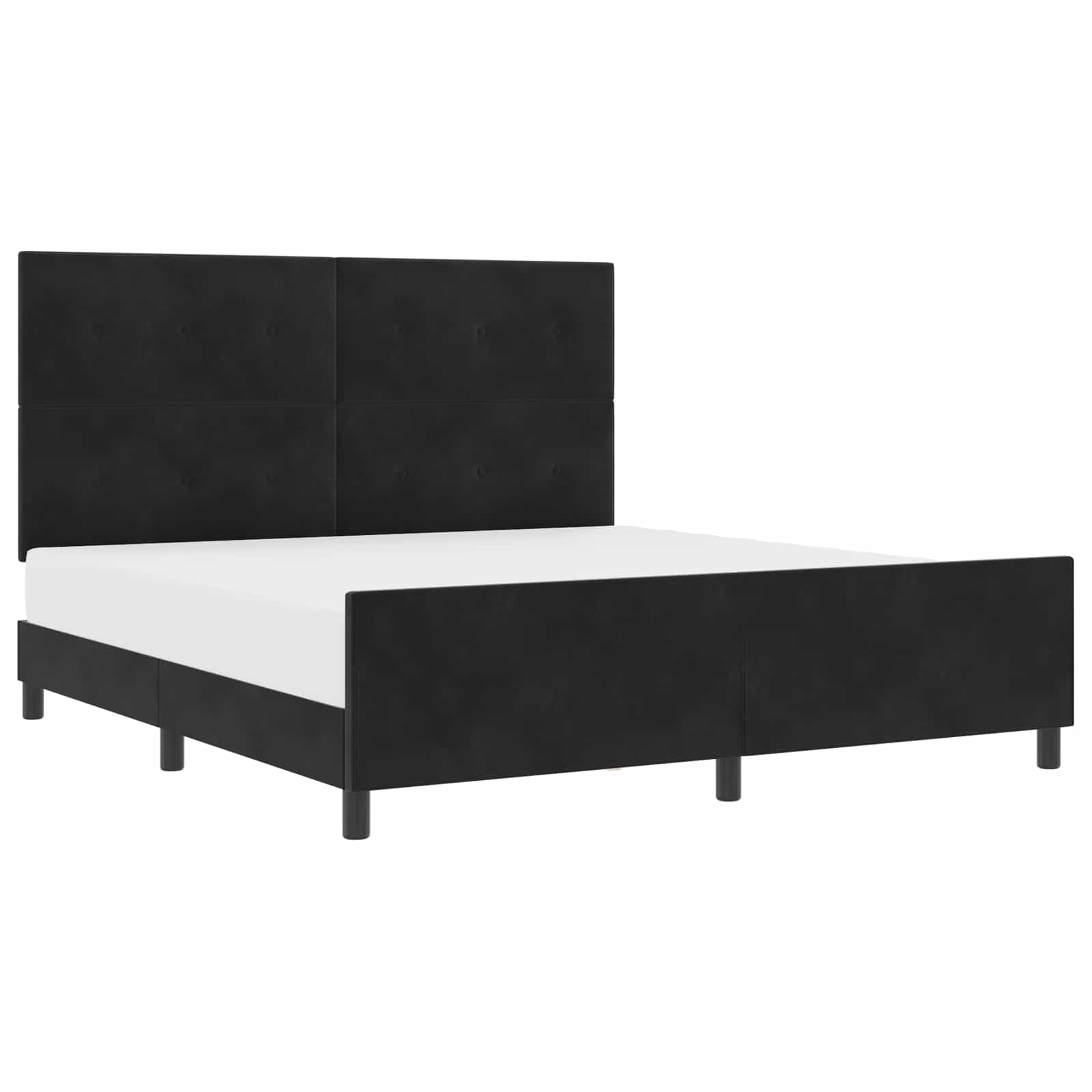 Lit à ressorts avec tête de lit Noir 180 x 200 cm Velours - XIOS
