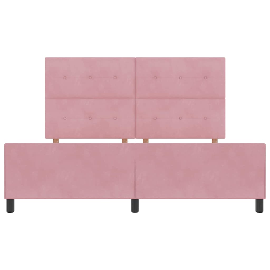 Lit à ressorts avec tête de lit Rose 180 x 200 cm Velours - XIOS