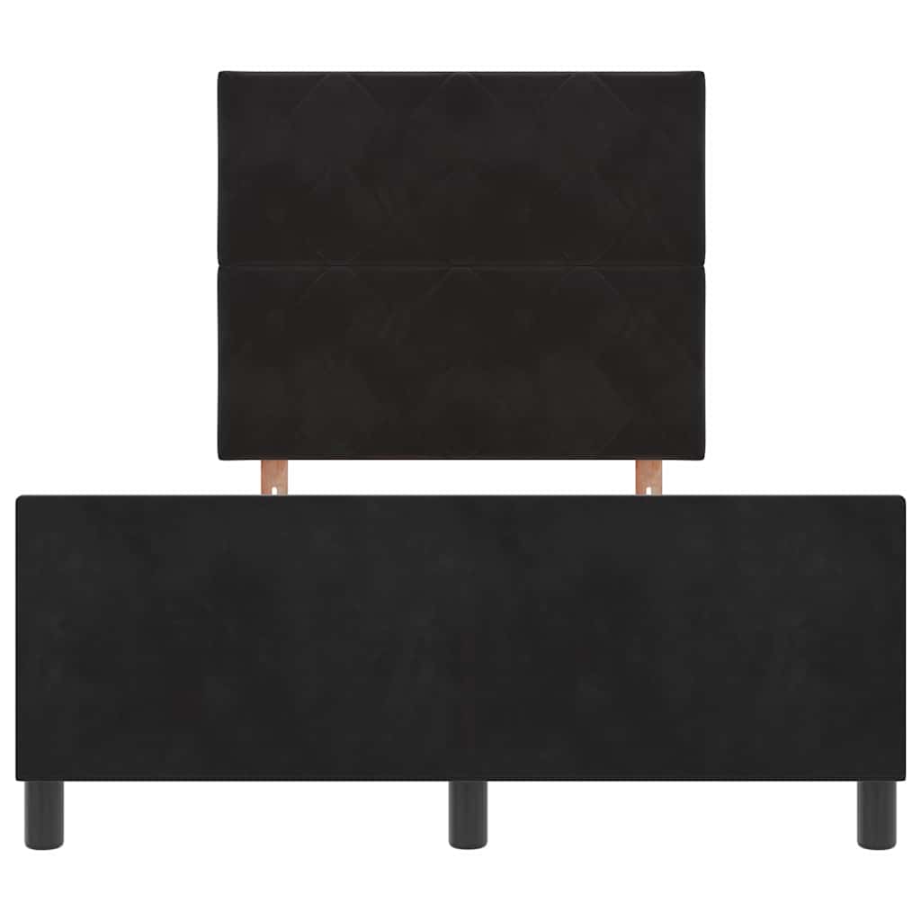 Lit à ressorts avec tête de lit Noir 120 x 190 cm Velours - XIOS