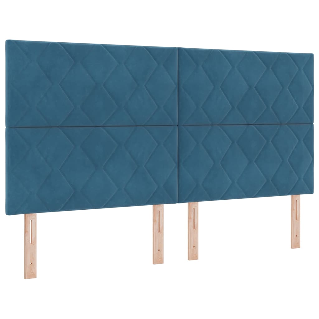 Cadre de lit avec tête de lit Bleu foncé 180 x 200 cm Velours - XIOS