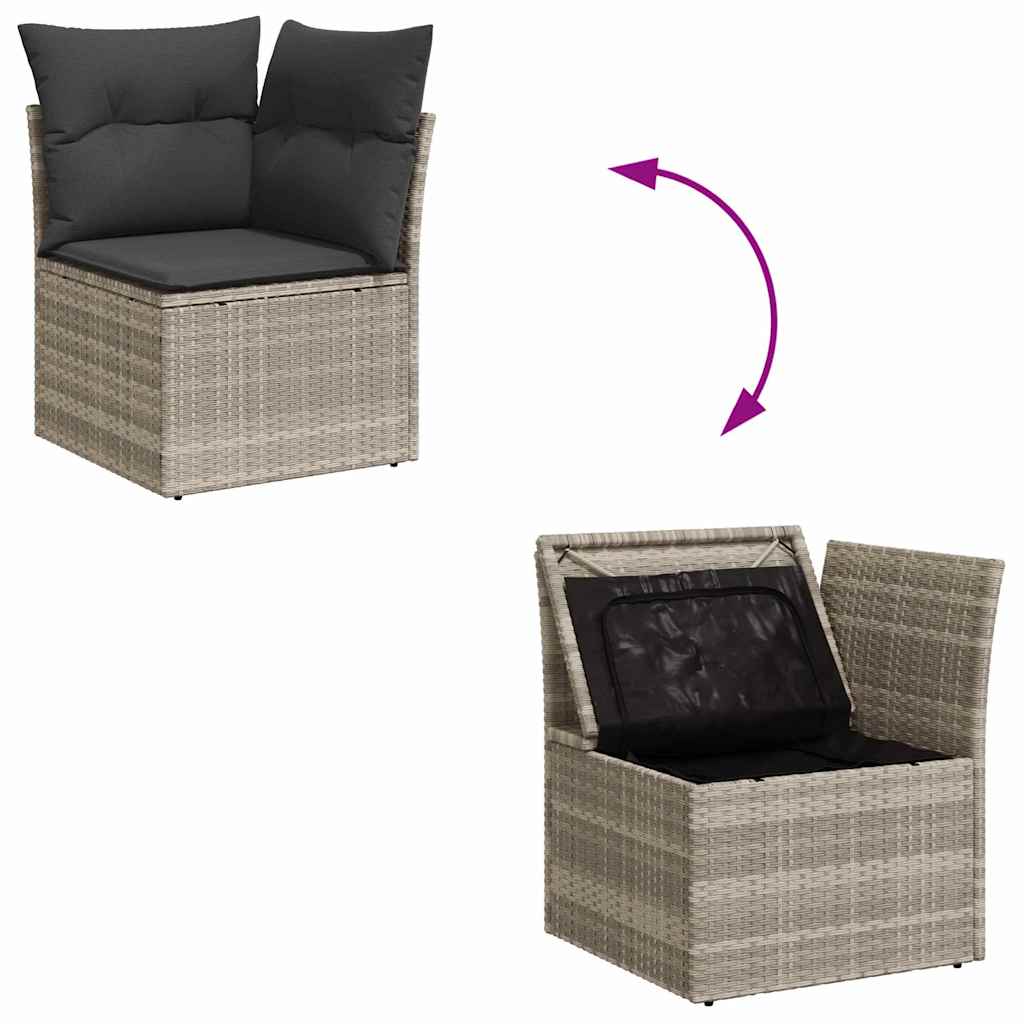 Ensemble de canapé de jardin 7 pcs Gris clair Poly rotin - XIOS
