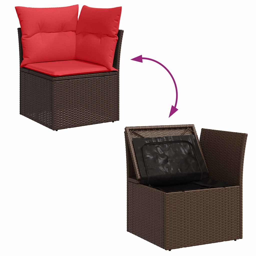 Ensemble de canapé de jardin 7 pcs Beige polyrotin