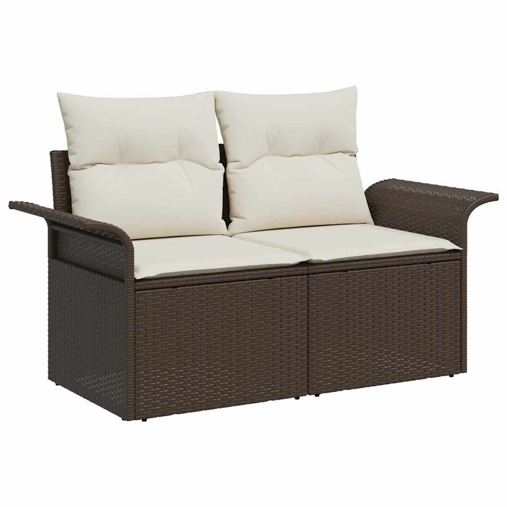 Ensemble de canapé de jardin 9 pcs Marron polyrotin - XIOS