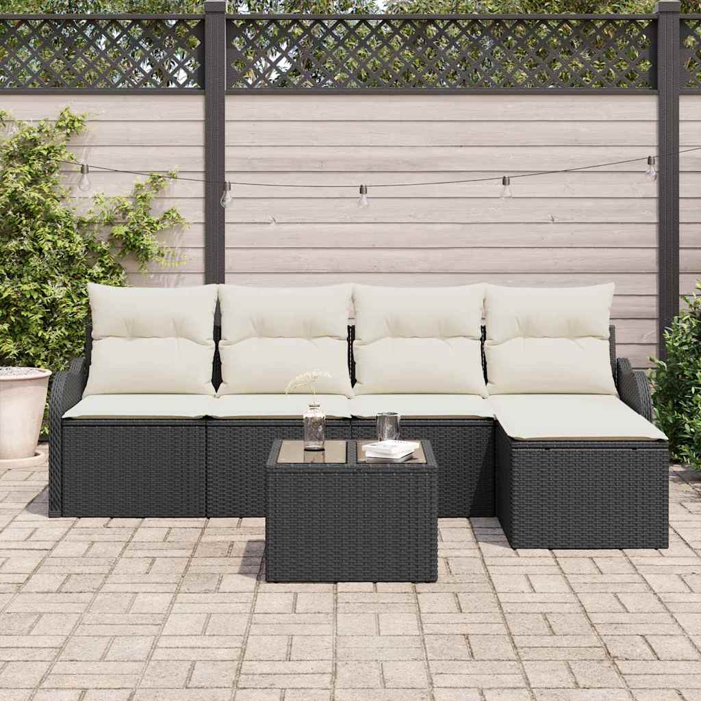 Ensemble de canapé de jardin 6 pcs Marron polyrotin
