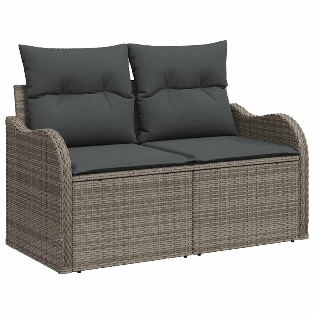 Ensemble de canapé de jardin avec coussin 6 pcs Noir Poly rotin - XIOS