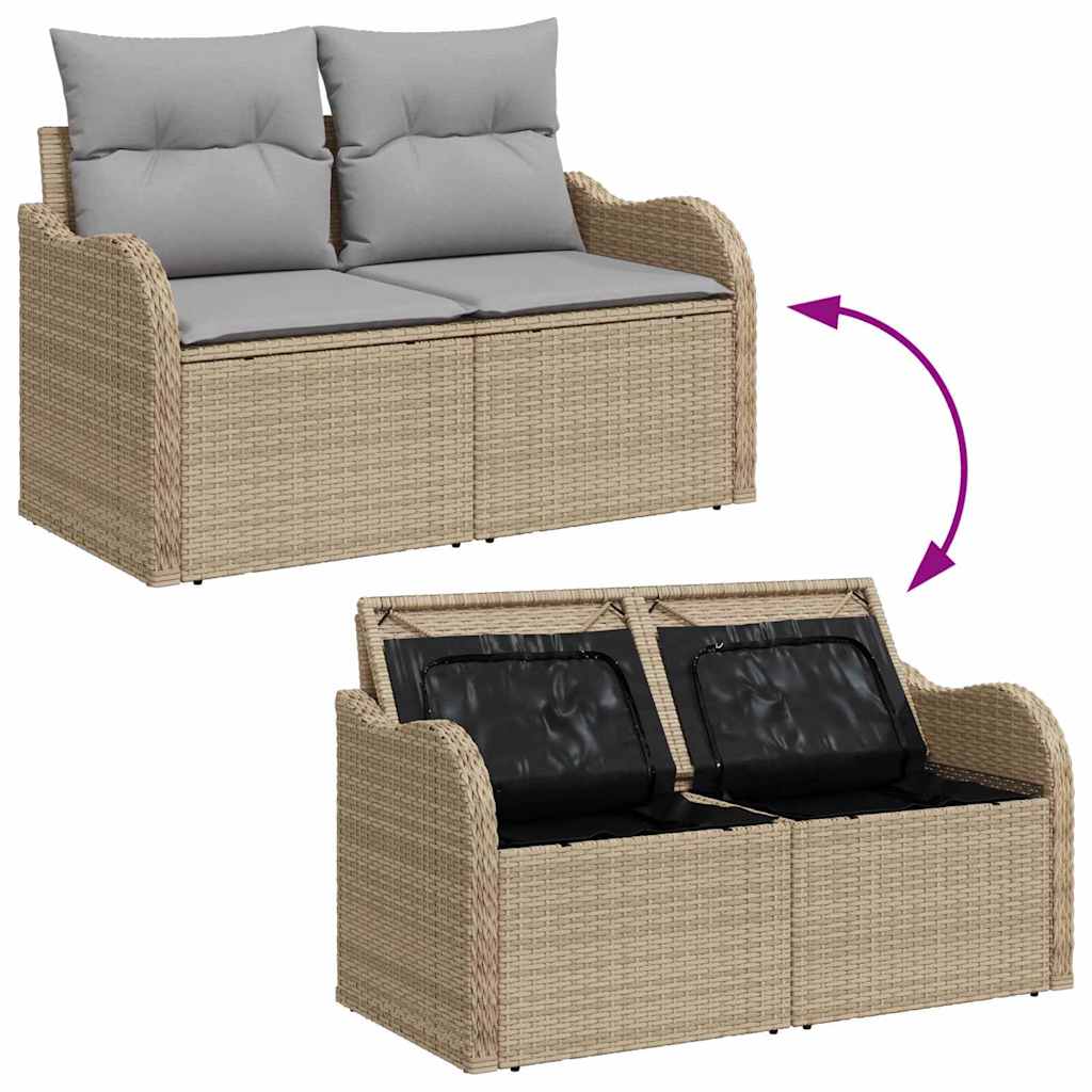 Ensemble de canapé de jardin avec coussin 6 pcs Noir Poly rotin - XIOS