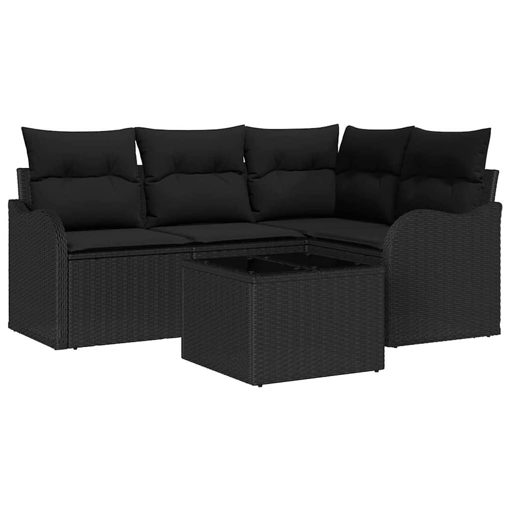 Ensemble de canapé de jardin 5 pcs Beige polyrotin