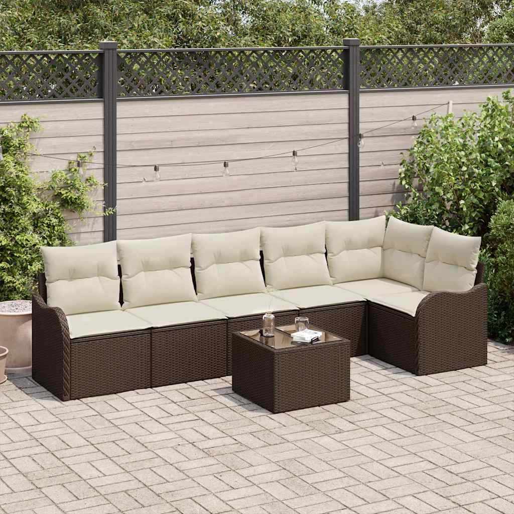 Ensemble de canapé de jardin avec stockage 7 pcs Gris polyrotin