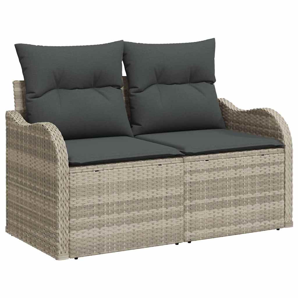 Ensemble de canapé de jardin 7 pcs Gris clair Poly rotin - XIOS