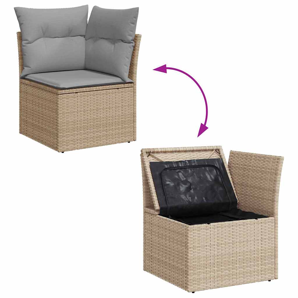 Ensemble de canapé de jardin 7 pcs beige et gris clair