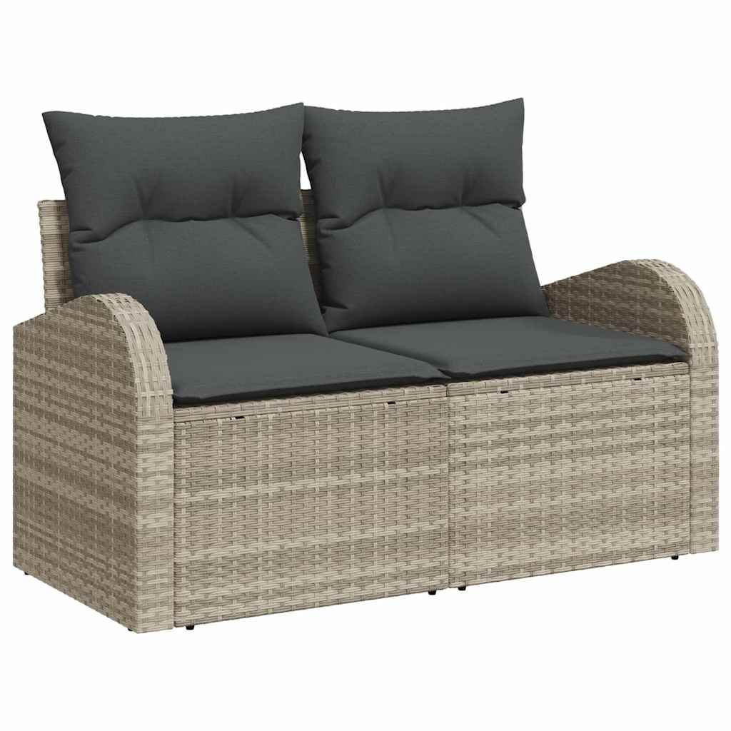 Ensemble de canapé de jardin 6 pcs Gris clair polyrotin - XIOS