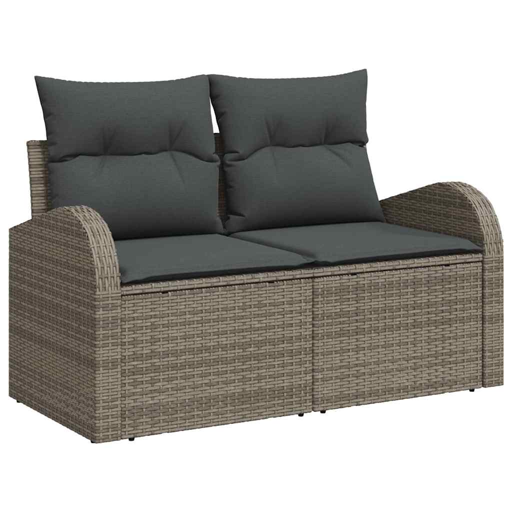 Ensemble de Canapés avec coussin 7 pcs Gris polyrotin - XIOS