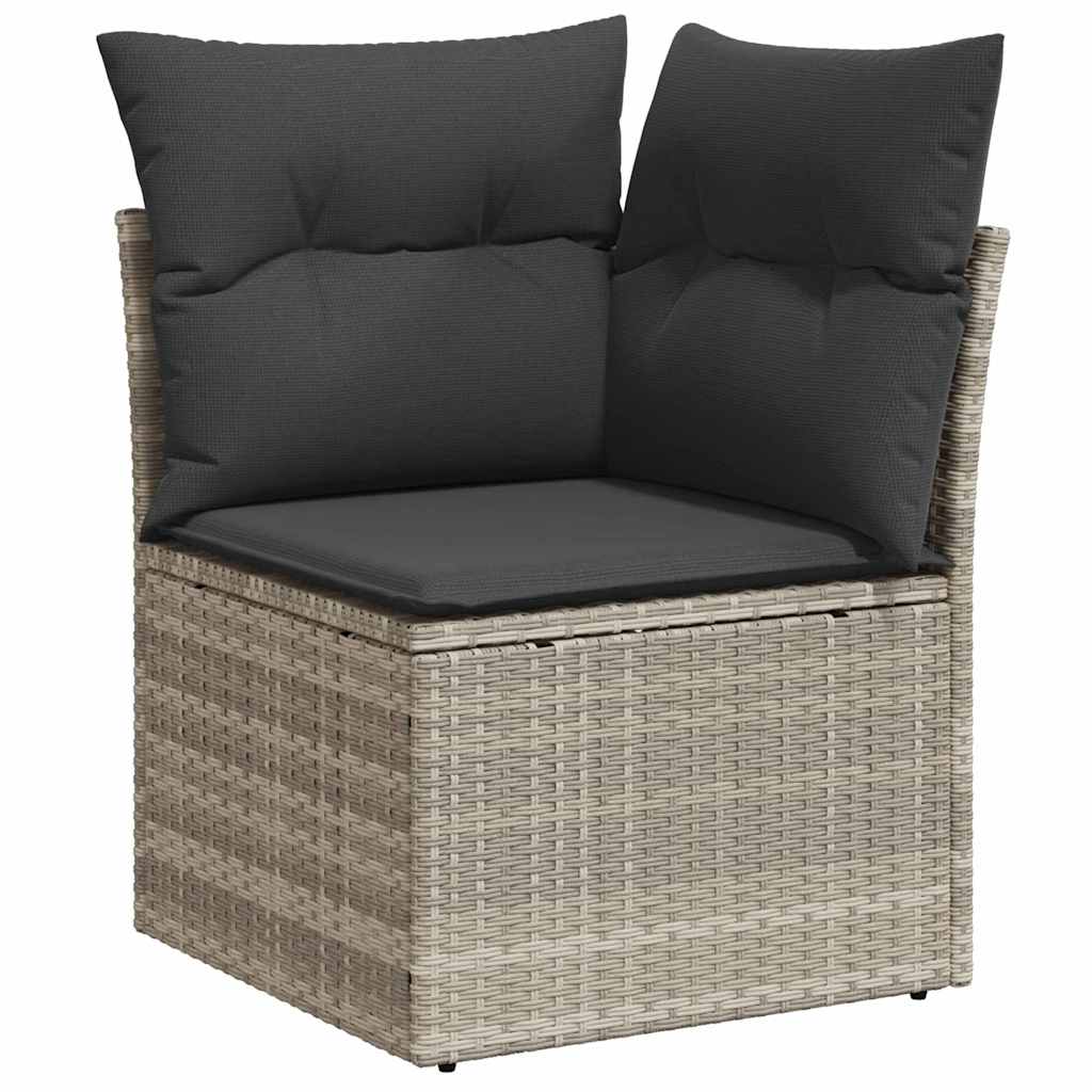 Ensemble de canapé de jardin 6 pcs Gris clair polyrotin - XIOS