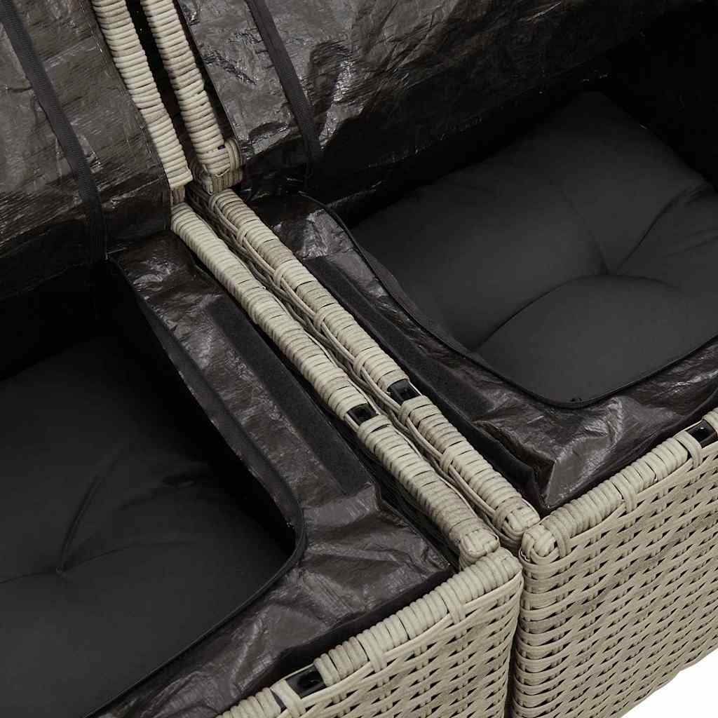 Ensemble de canapé de jardin 7 pcs Gris clair polyrotin - XIOS