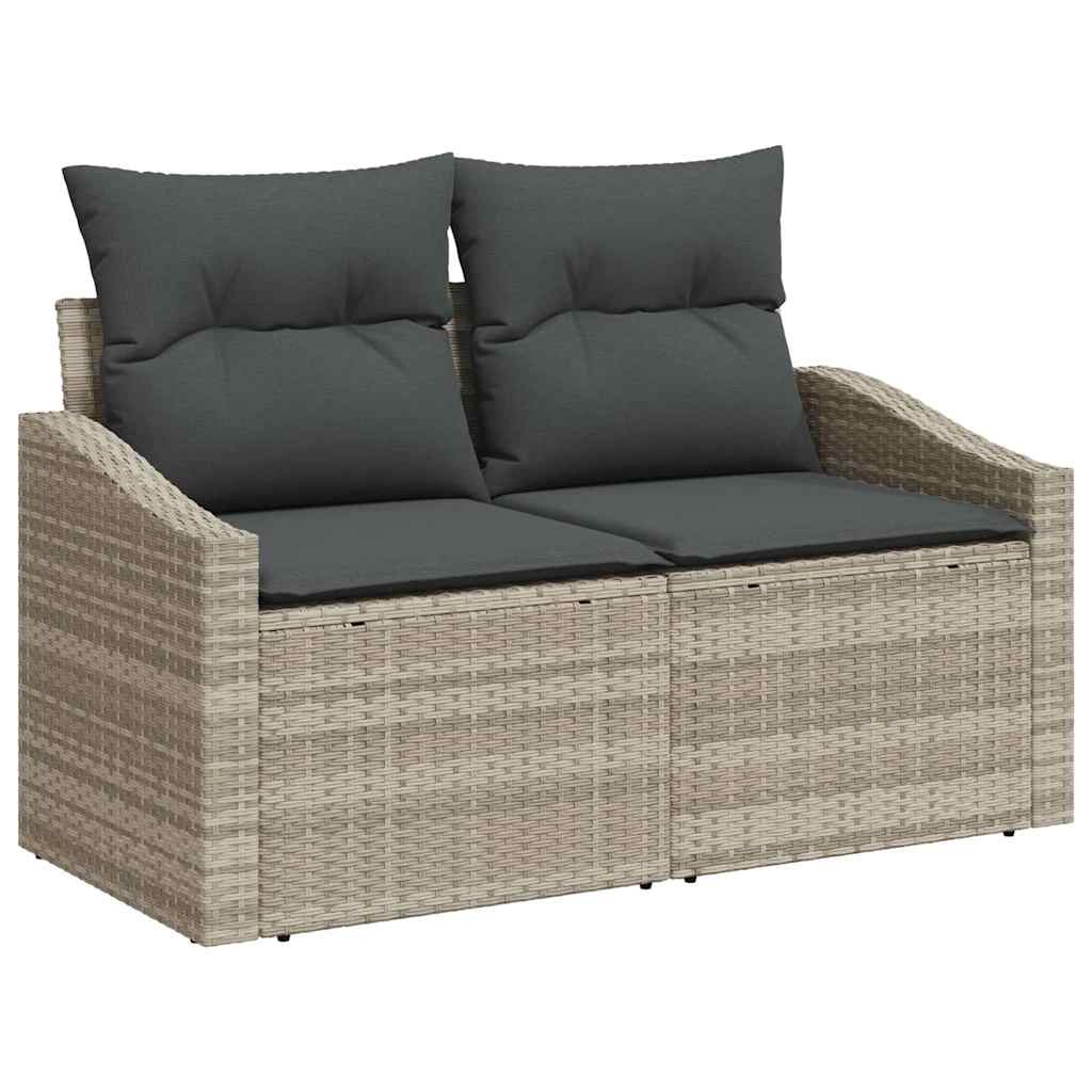 Ensemble de canapé de jardin 7 pcs Gris clair polyrotin - XIOS
