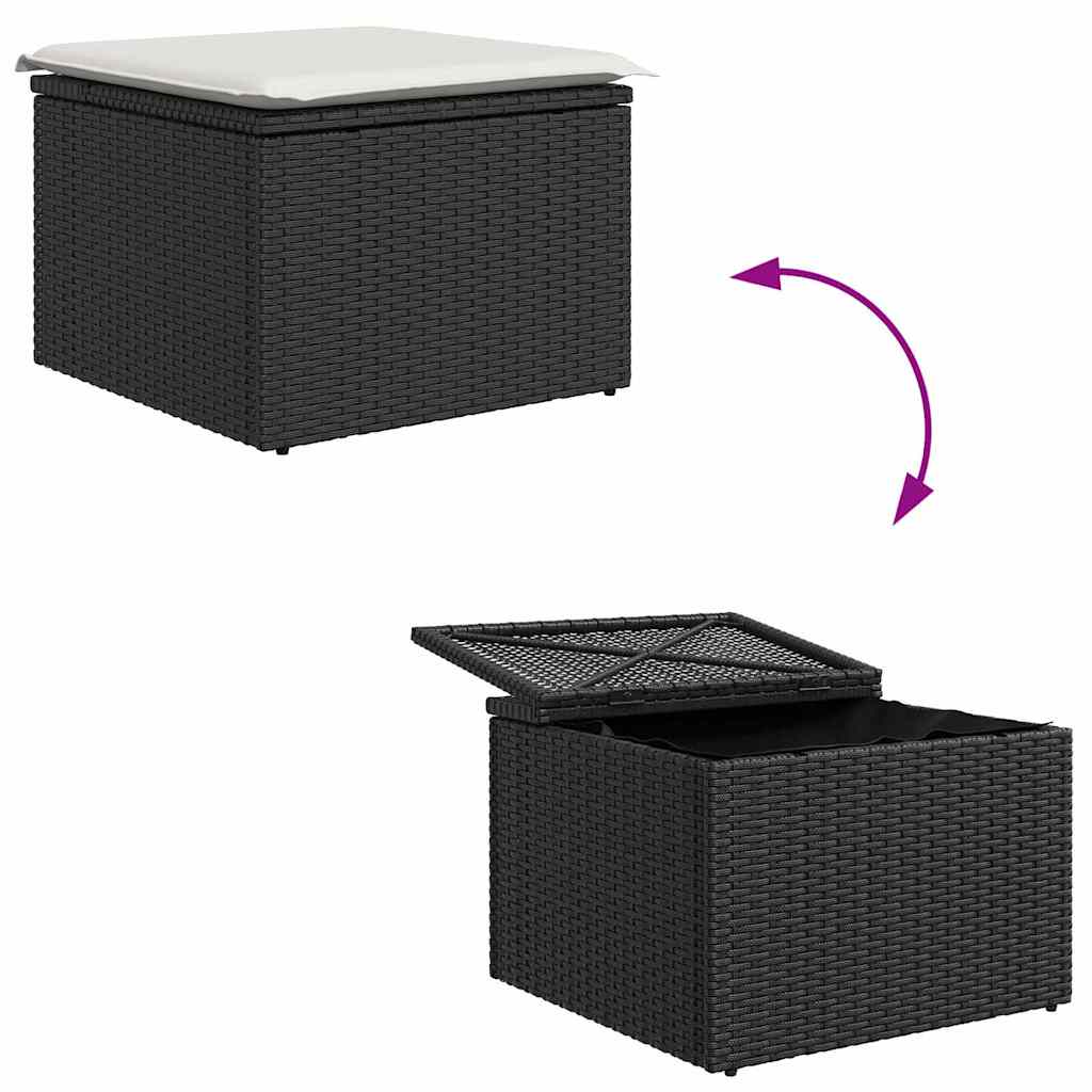 Ensemble de salle à manger pour jardin 6 pcs Noir et Crème - XIOS