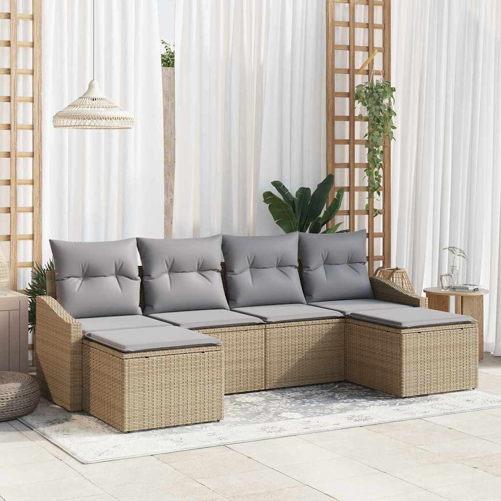 Ensemble de salle à manger pour jardin avec coussin 6 pcs - XIOS
